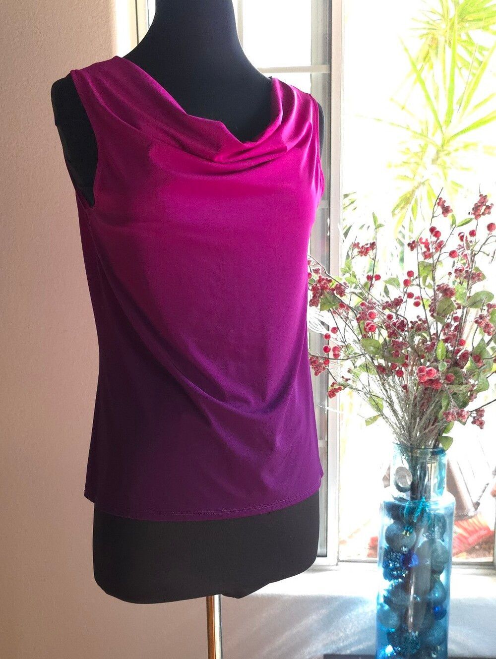 🍒EUC🍒 VIBRANT OMBRE DRAPED SLEEVELESS TOP